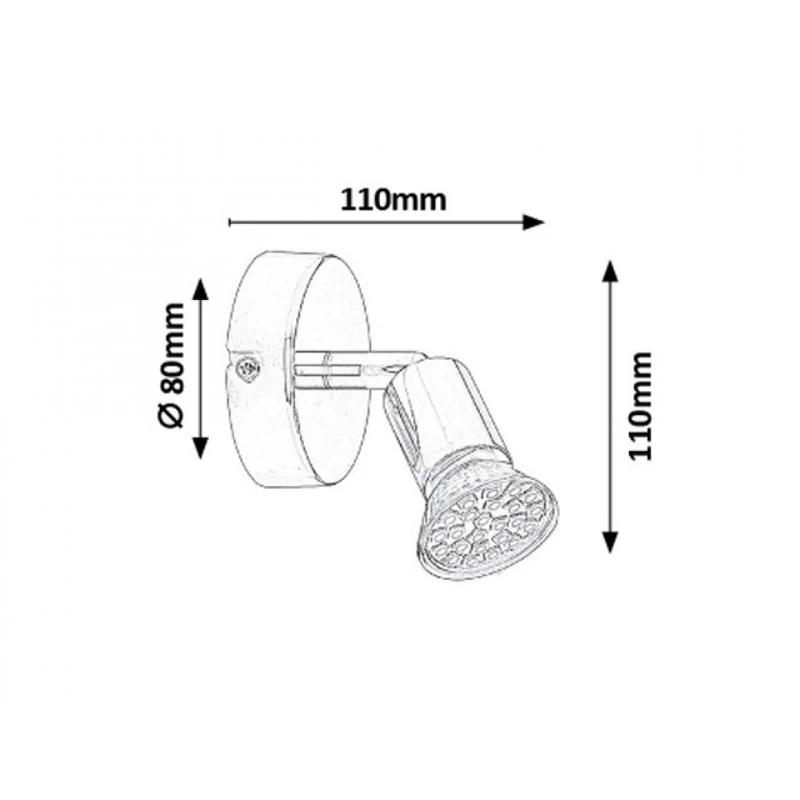 Rábalux Norton LED 6986 fali spotlámpa króm fém GU10 1x MAX 50 GU10 250 lm 3000 K IP20 F