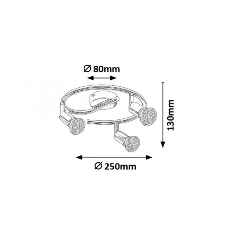 Rábalux Norton LED 6989 mennyezeti spot lámpa króm fém GU10 3x MAX 50 GU10 3 db 660 lm 3000 K IP20 A+