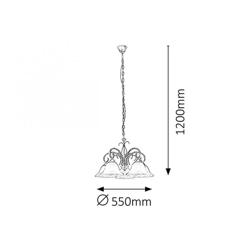 Rábalux Katherine 7191 csillár antik fehér fém E27 5x MAX 60 E27 5 db IP20