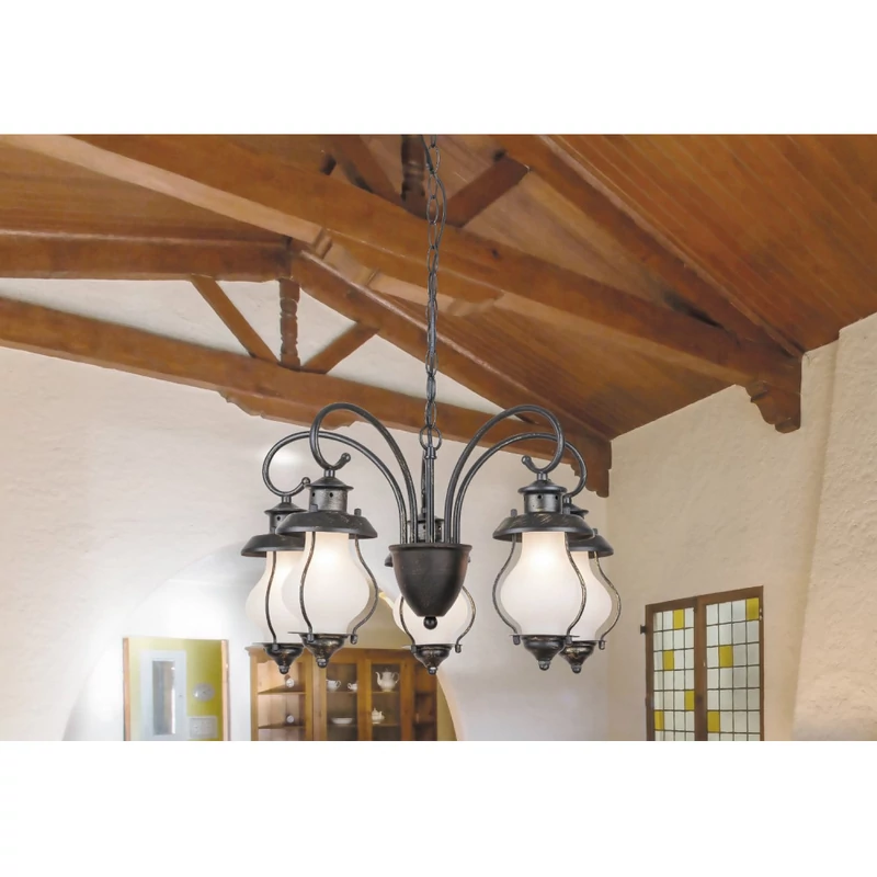 Rábalux Victorio 7349 fekete csillár antik arany fém E14 C37 5x MAX 40W E14 5 db IP20