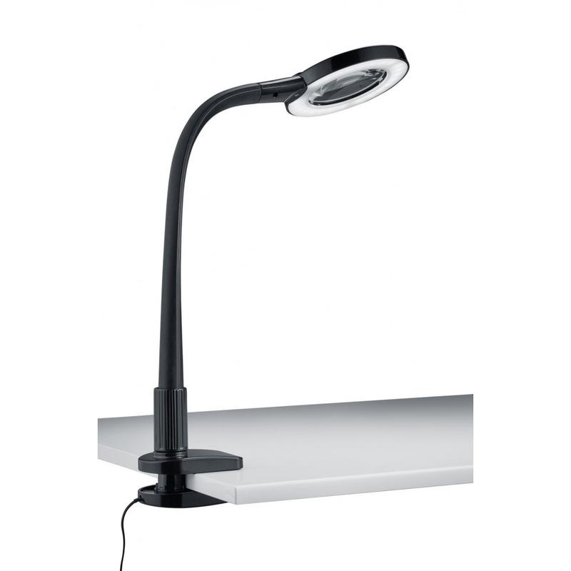 Trio LUPO 227280102 csiptetős asztali lámpa fekete műanyag incl. 1 x SMD, 5W, 3500K, 550Lm 550 lm 3500 K IP20 A+
