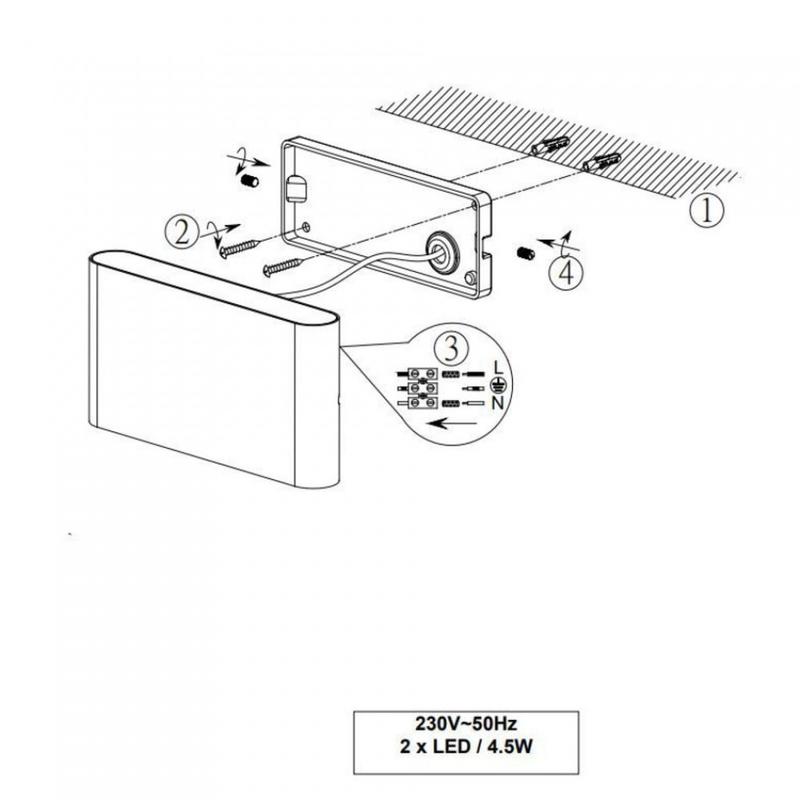 Trio THAMES II 227660242 kültéri fali led lámpa antracit alumínium incl. 2 x SMD, 4,5W, 3000K, 400Lm 400 lm 3000 K IP54 A+
