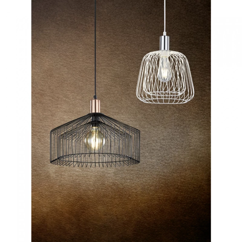 Trio TANJA 300700102 egyágú függeszték fekete fém excl. 1 x E27, max. 60W E27 IP20