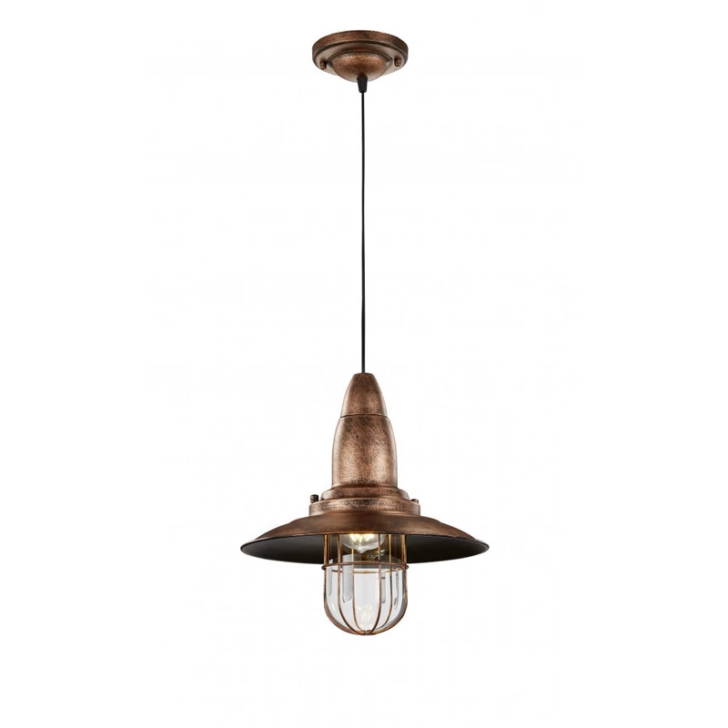 Trio FISHERMAN 304500162 egyágú függeszték antik réz fém excl. 1 x E27, max. 28W E27 IP20