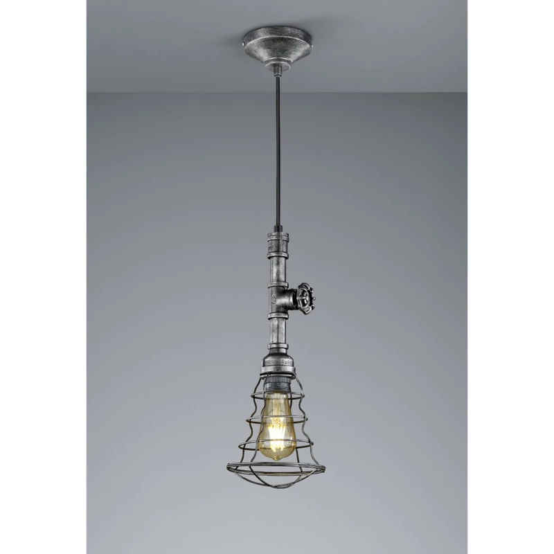 Trio GOTHAM 307000188 egyágú függeszték antik ezüst fém excl. 1 x E27, max. 60W E27 IP20