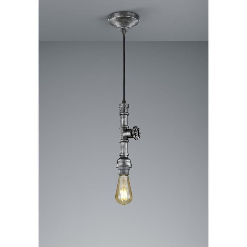 Trio GOTHAM 307000188 egyágú függeszték antik ezüst fém excl. 1 x E27, max. 60W E27 IP20