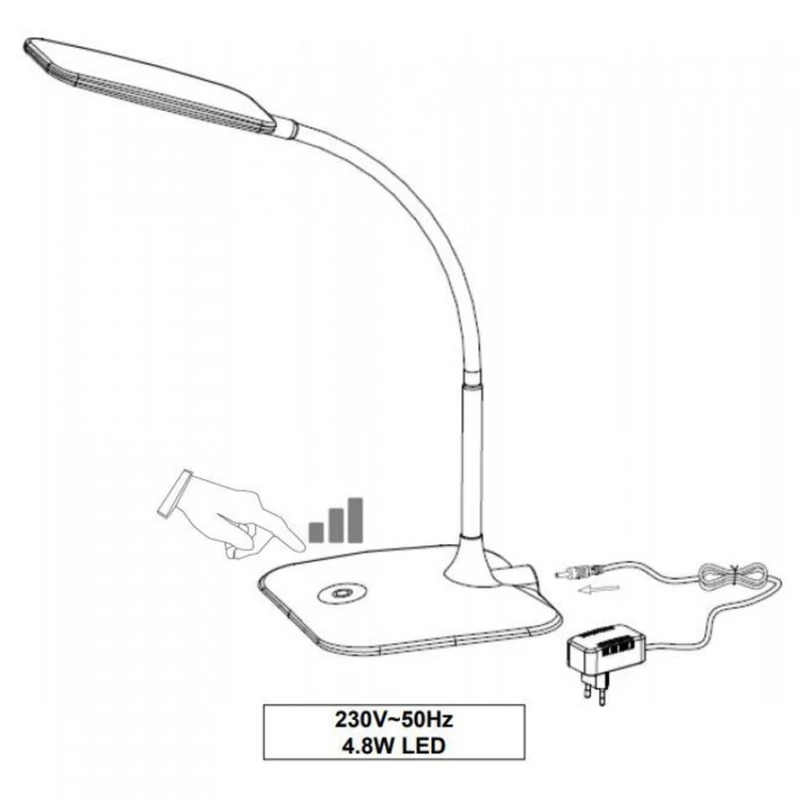 Trio POLLY 573910106 íróasztal lámpa króm műanyag incl. 1 x SMD, 4,8W, 3000K, 450Lm 450 lm 3000 K IP20 A+