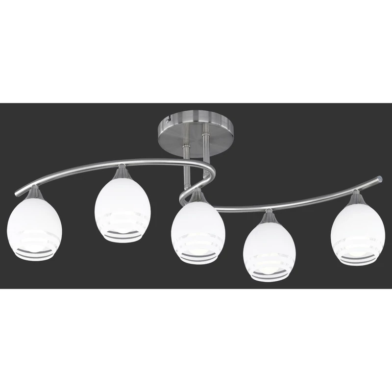 Trio CURVA 605600507 mennyezeti lámpa nikkel fém excl. 5 x E14, max. 40W E14 IP20
