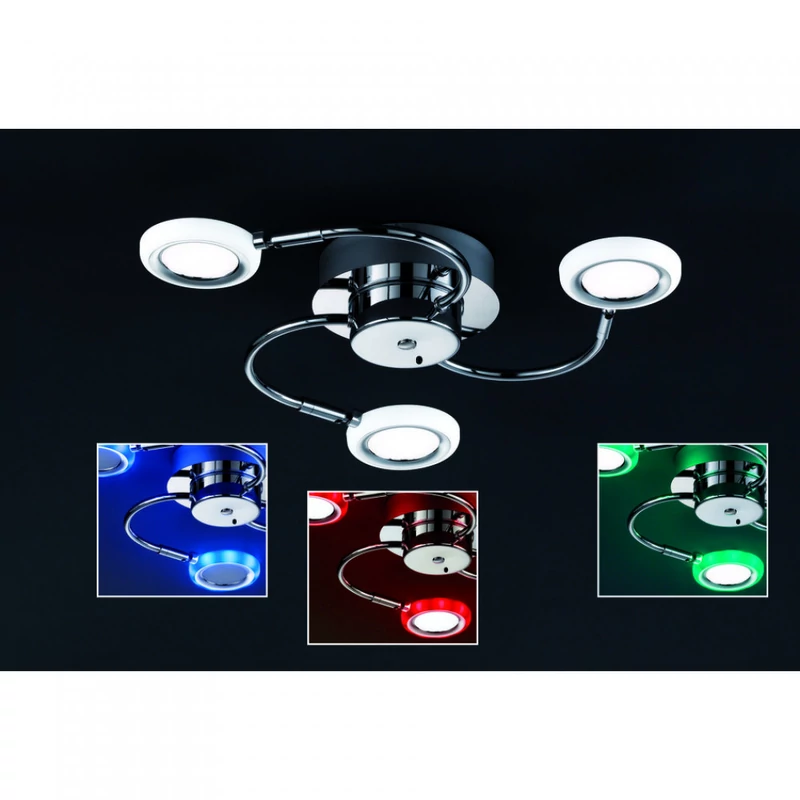 Trio TURNER 624410306 mennyezeti lámpa króm fém incl. 3 x SMD, 4,2W, 3000K, 400Lm 400 lm 3000 K IP20 A+