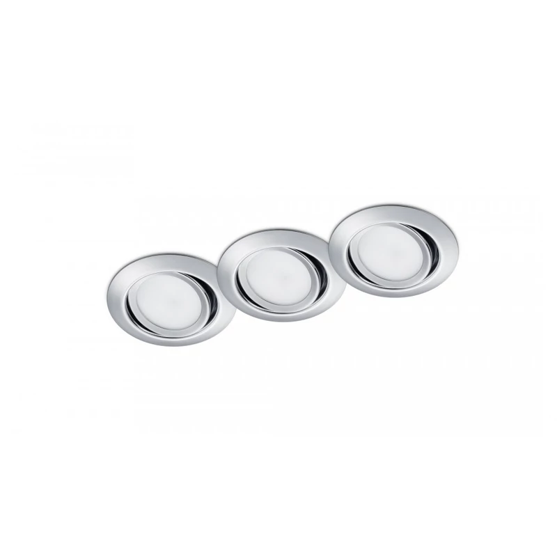 Trio RILA 650310306 álmennyezetbe építhető lámpa króm fém incl. 3 x SMD, 5W, 3000K, 370Lm SMD 370 lm IP20 A+