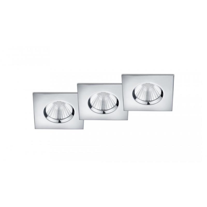 Trio ZAGROS 650610306 álmennyezetbe építhető lámpa króm fém incl. 3 x SMD, 5,5W, 3000K, 345Lm SMD 345 lm IP65 A