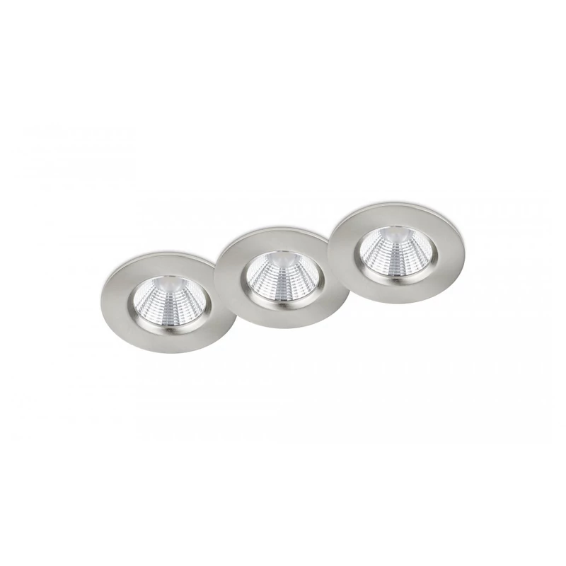 Trio ZAGROS 650710307 álmennyezetbe építhető lámpa matt nikkel fém incl. 3 x SMD, 5,5W, 3000K, 345Lm SMD 345 lm IP65 A