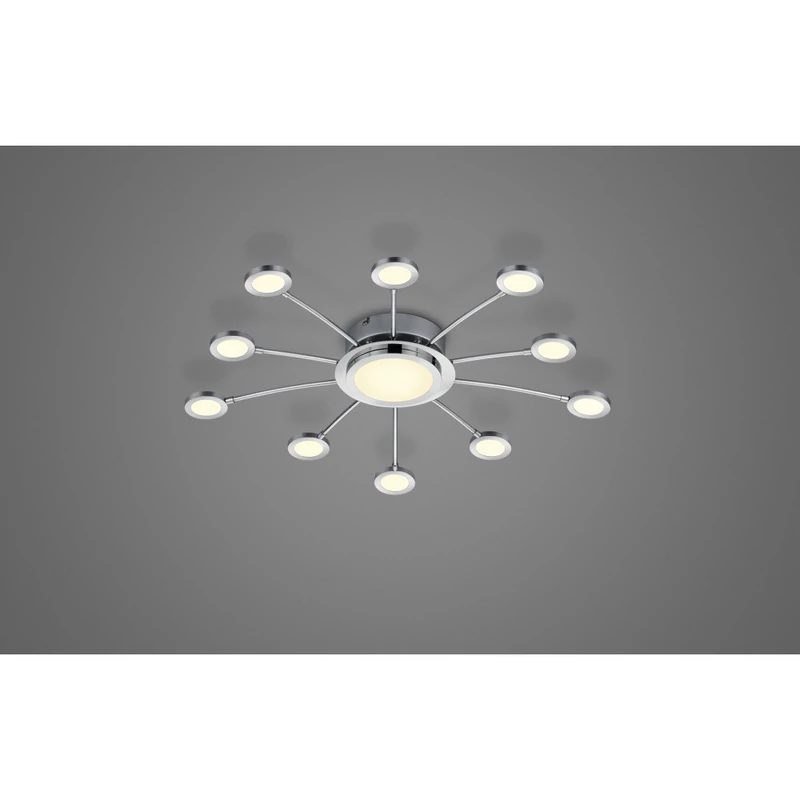 Trio BODRUM 673311106 mennyezeti lámpa króm fém incl. 10 x SMD, 2,1W, 3000 - 6500K, 200Lm 200 lm 3000 K IP20 A++