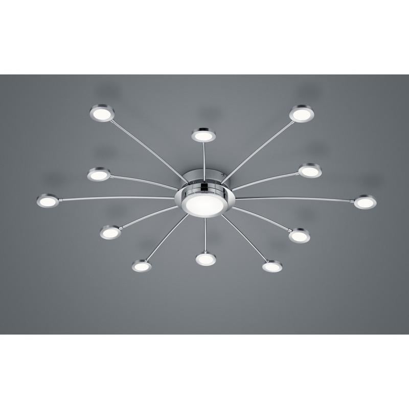 Trio BODRUM 673311306 mennyezeti lámpa króm fém incl. 12 x SMD, 2,1W, 3000 - 6500K, 200Lm 200 lm 3000 K IP20 A++