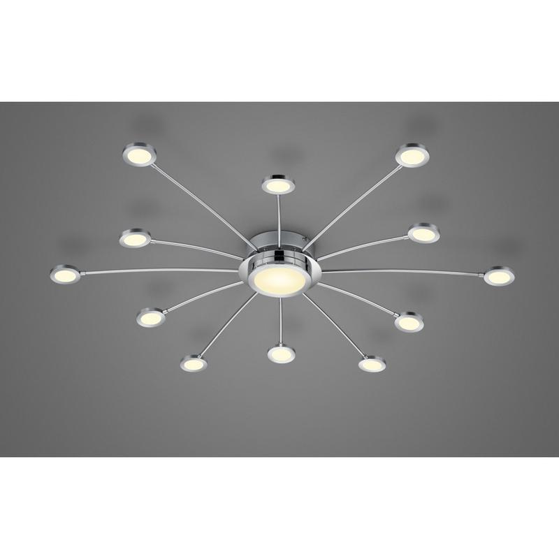 Trio BODRUM 673311306 mennyezeti lámpa króm fém incl. 12 x SMD, 2,1W, 3000 - 6500K, 200Lm 200 lm 3000 K IP20 A++