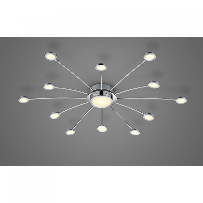 Trio BODRUM 673311306 mennyezeti lámpa króm fém incl. 12 x SMD, 2,1W, 3000 - 6500K, 200Lm 200 lm 3000 K IP20 A++