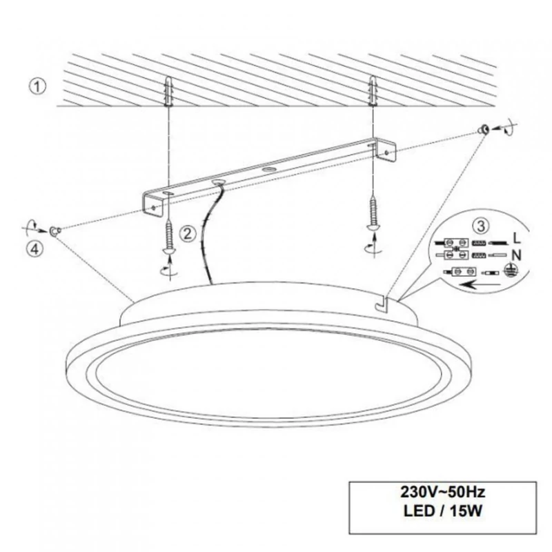 Trio PHOENIX 674093007 mennyezeti lámpa matt nikkel fém incl. 1 x SMD, 15W, 3000K, 1500Lm 1500 lm 3000 K IP20 A+