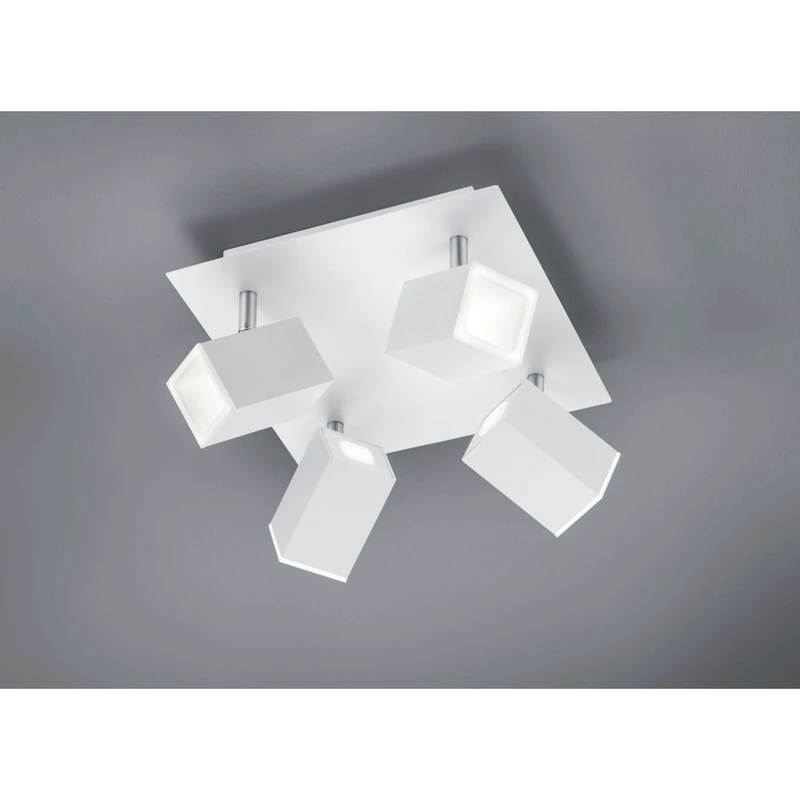 Trio LAGOS 827830431 mennyezeti lámpa matt fehér fém incl. 4 x SMD, 6W, 3000K, 550Lm SMD 550 lm IP20 A+