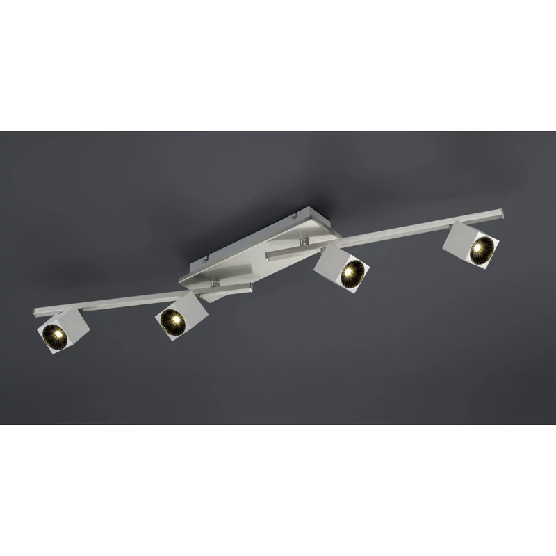 Trio CUBA 828510507 mennyezeti lámpa matt nikkel fém incl. 4 x SMD, 4,3W, 3000K, 430Lm SMD 4 db 430 lm IP20 A+