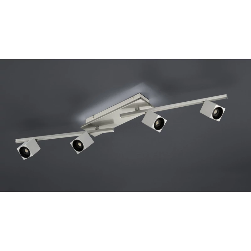 Trio CUBA 828510507 mennyezeti lámpa matt nikkel fém incl. 4 x SMD, 4,3W, 3000K, 430Lm SMD 4 db 430 lm IP20 A+