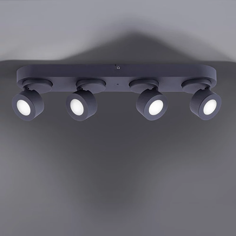 Trio SANCHO 850110432 wiz connected matt fekete fém incl. 4 x 3W RGBW-LED/ 3000-5000K/ 300Lm SMD 300 lm IP20 A+