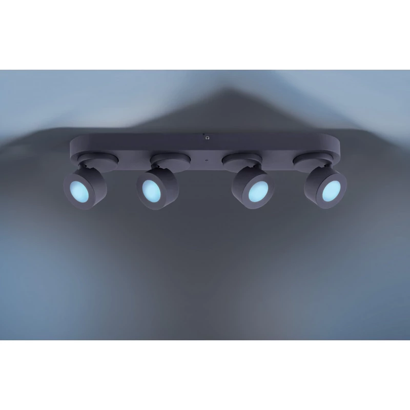 Trio SANCHO 850110432 wiz connected matt fekete fém incl. 4 x 3W RGBW-LED/ 3000-5000K/ 300Lm SMD 300 lm IP20 A+