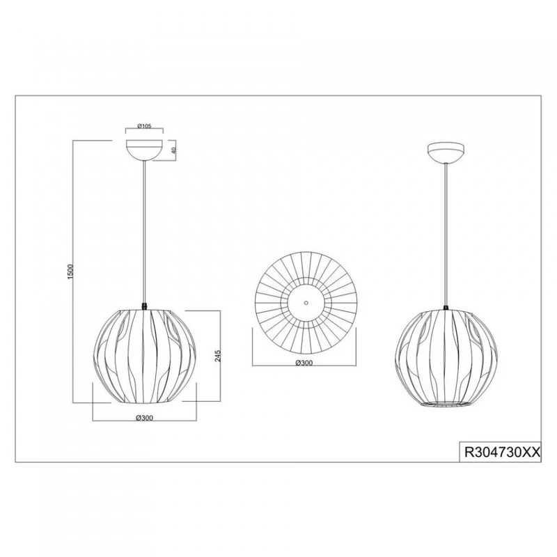 Trio PUMPKIN R30473001 egyágú függeszték fehér műanyag excl. 1 x E27, max. 40W E27 IP20