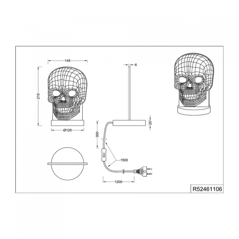 Trio SKULL R52461106 dekor lámpa króm fém incl. 1 x SMD, 7W, 3000+4000+6500K, 400Lm 400 lm 3000 K IP20 A
